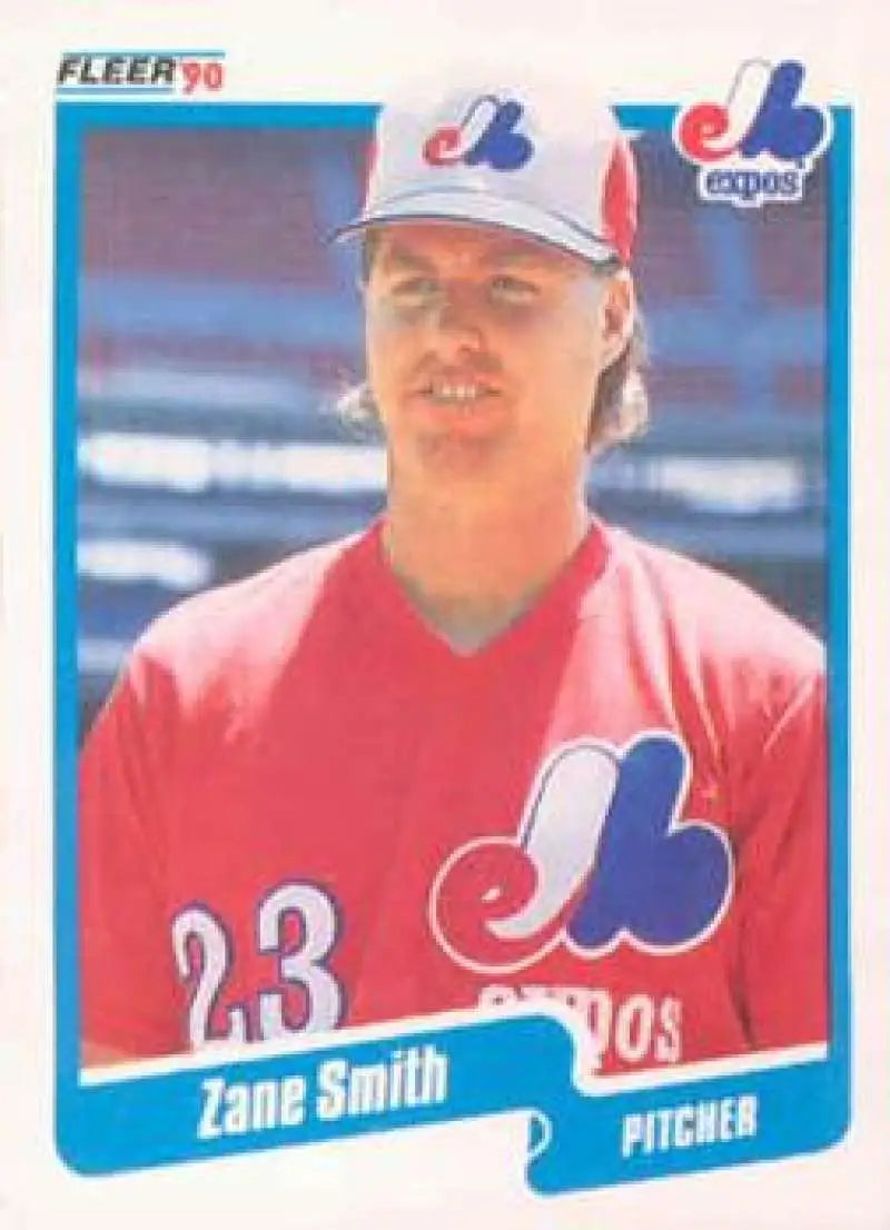 1990 Fleer #362 Zane Smith NM-MT Montreal Expos Baseball Card - Baseball Card Single