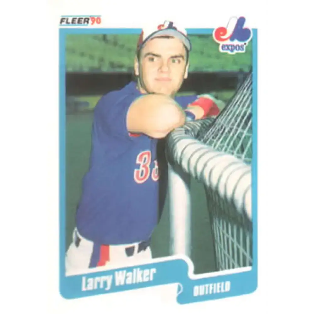 1990 Fleer #363 Larry Walker NM-MT RC Rookie Montreal Expos Baseball Card - Baseball Card Single