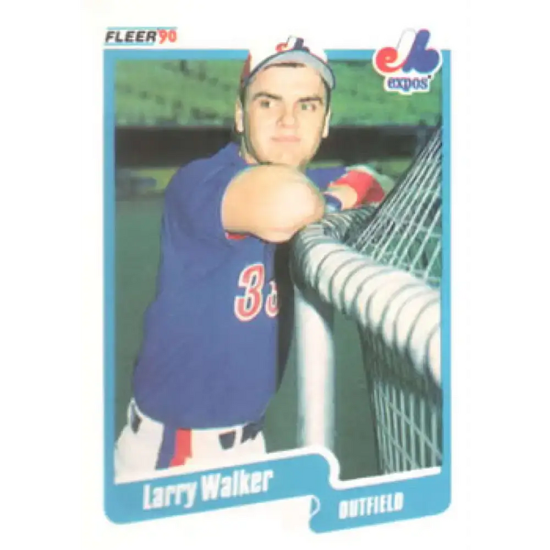 1990 Fleer #363 Larry Walker NM-MT RC Rookie Montreal Expos Baseball Card - Baseball Card Single