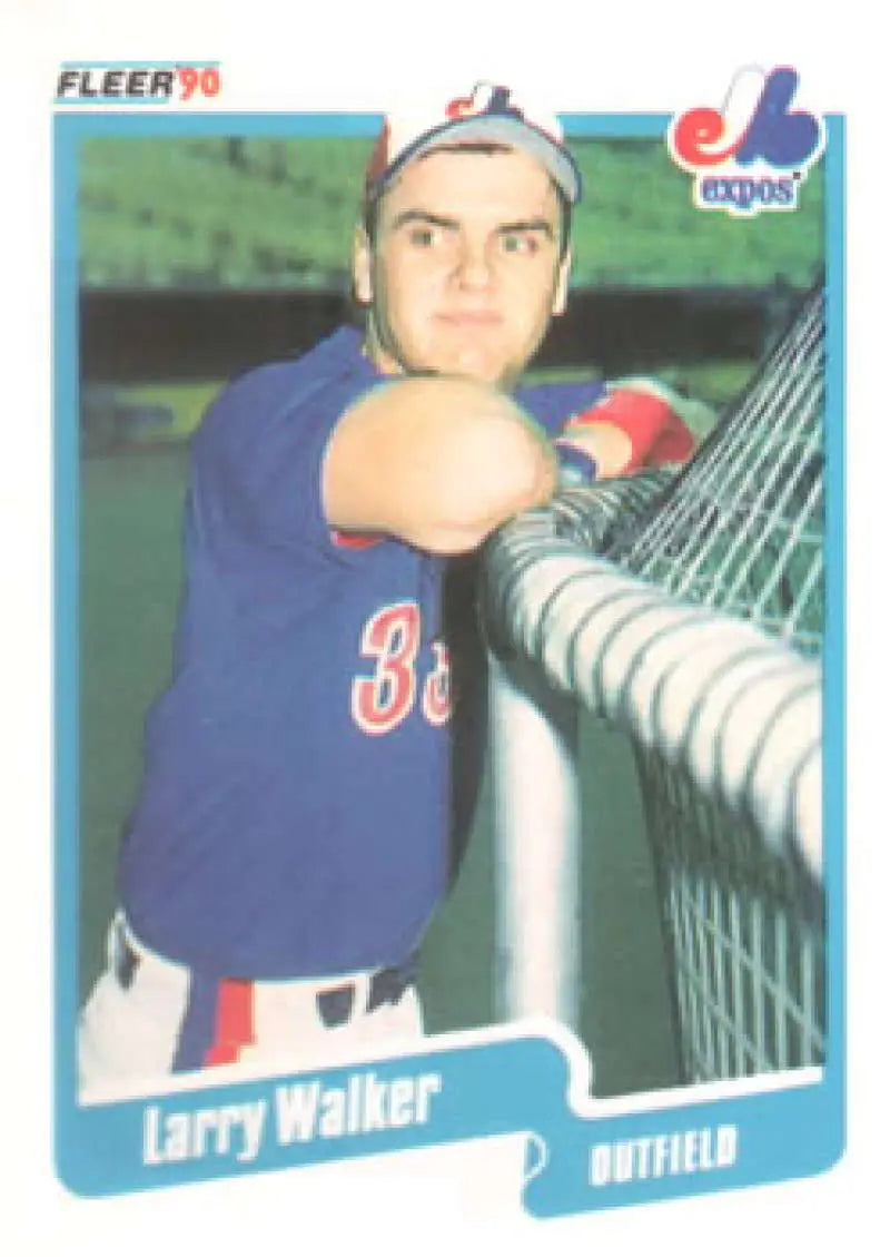 1990 Fleer #363 Larry Walker NM-MT RC Rookie Montreal Expos Baseball Card - Baseball Card Single