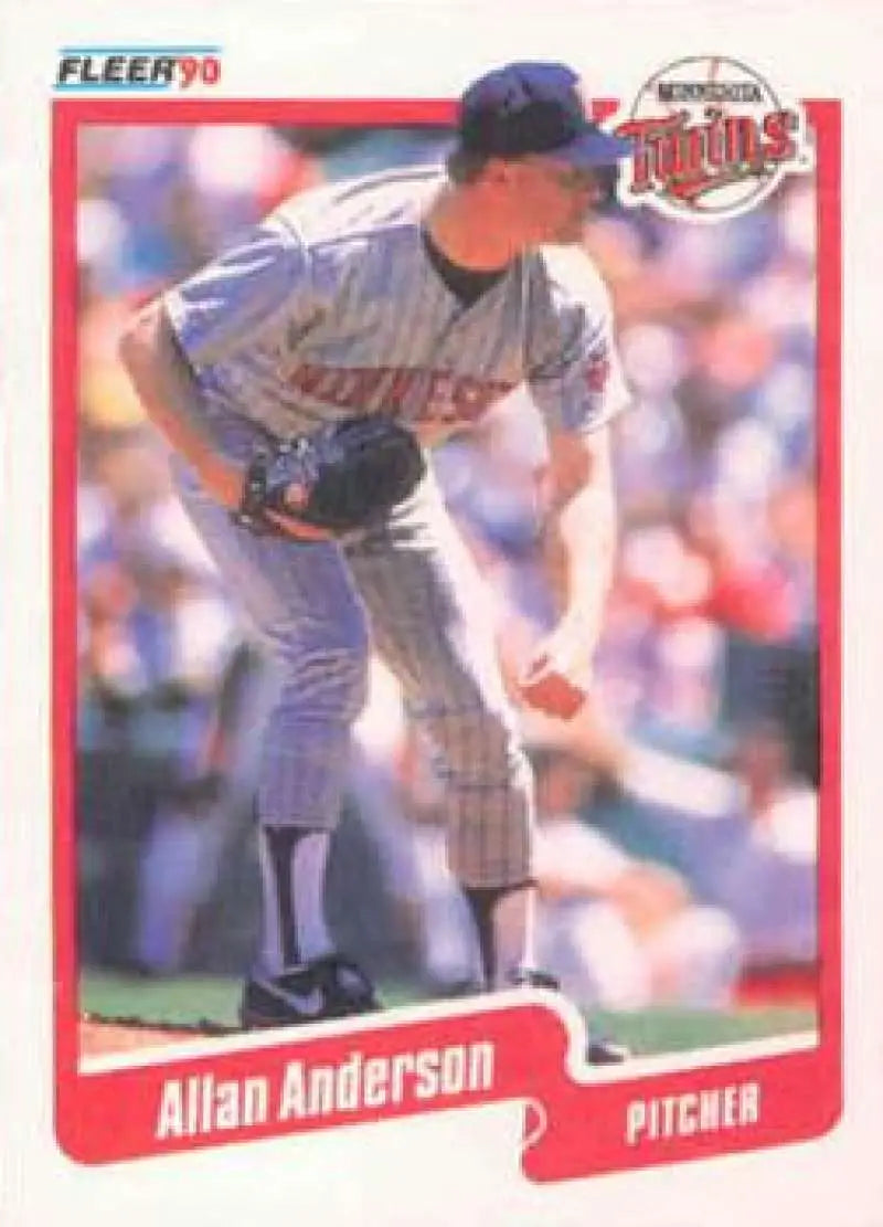 1990 Fleer #366 Allan Anderson NM-MT Minnesota Twins Baseball Card - Baseball Card Single