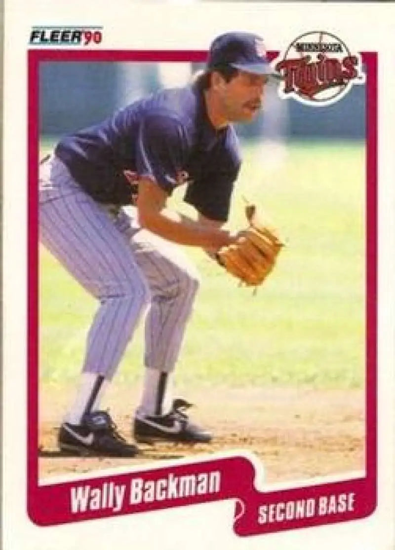 1990 Fleer #367 Wally Backman NM-MT Minnesota Twins Baseball Card - Baseball Card Single