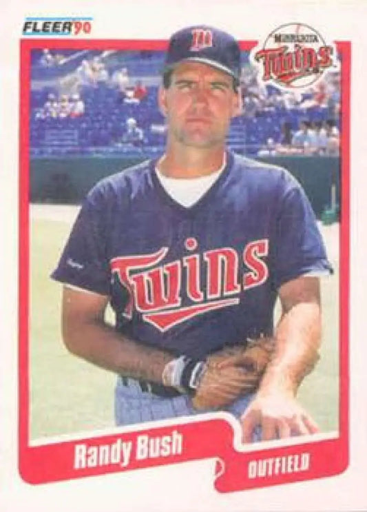 1990 Fleer #370 Randy Bush NM-MT Minnesota Twins Baseball Card - Baseball Card Single
