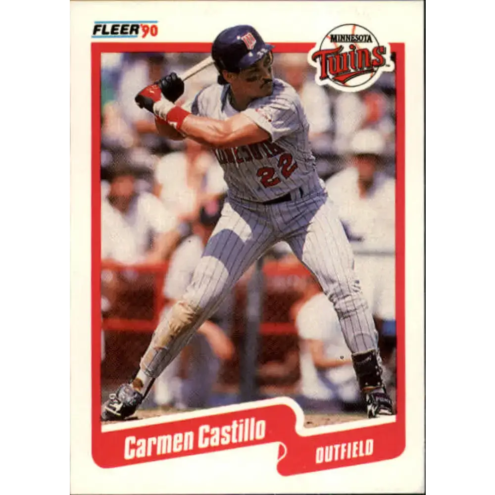 1990 Fleer #371 Carmen Castillo NM-MT Minnesota Twins Baseball Card - Baseball Card Single