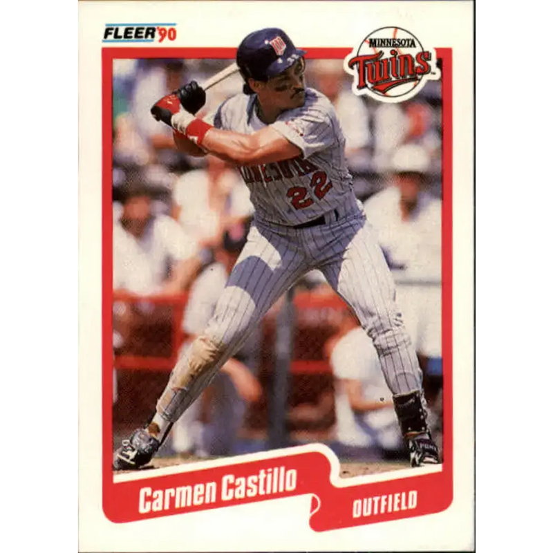 1990 Fleer #371 Carmen Castillo NM-MT Minnesota Twins Baseball Card - Baseball Card Single