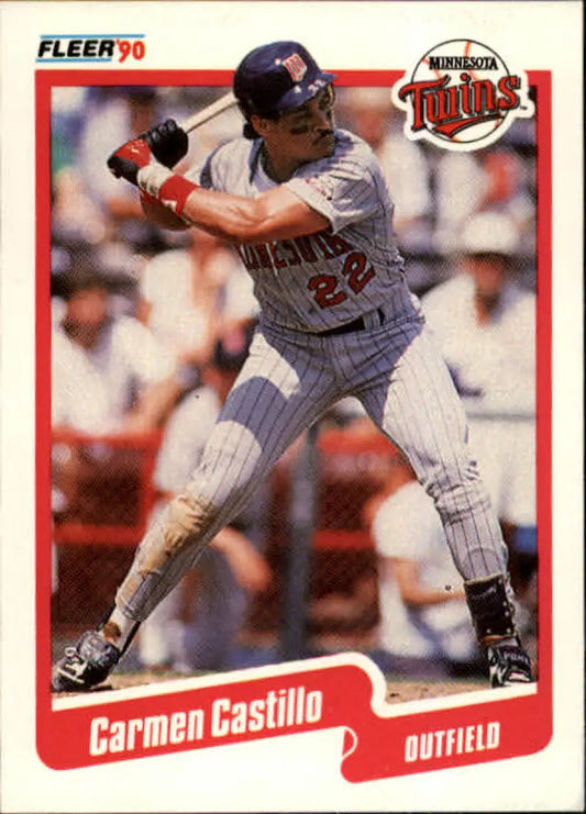 1990 Fleer #371 Carmen Castillo NM-MT Minnesota Twins Baseball Card - Baseball Card Single