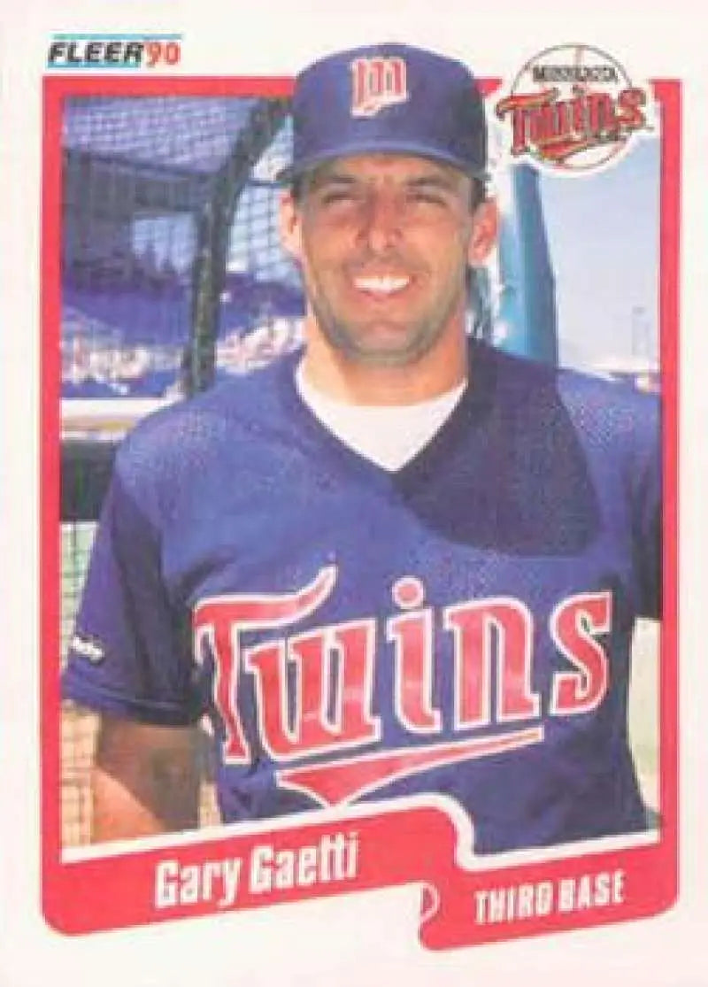 1990 Fleer #373 Gary Gaetti NM-MT Minnesota Twins Baseball Card - Baseball Card Single
