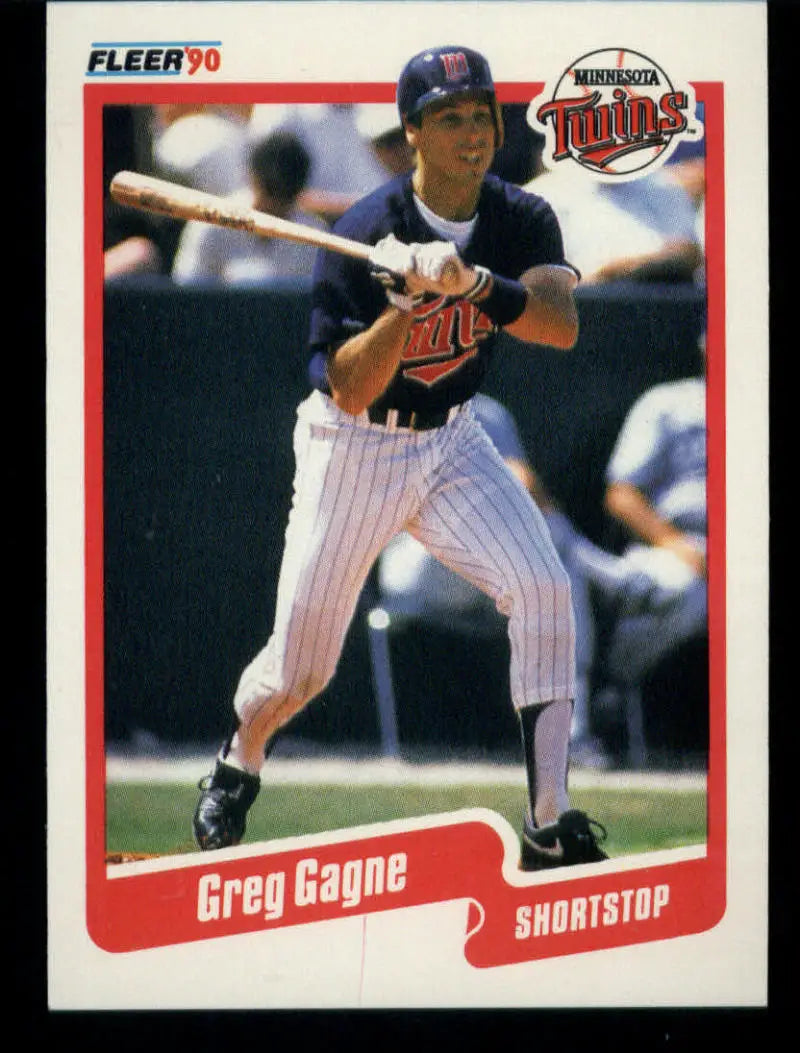 1990 Fleer #374 Greg Gagne NM-MT Minnesota Twins Baseball Card - Baseball Card Single