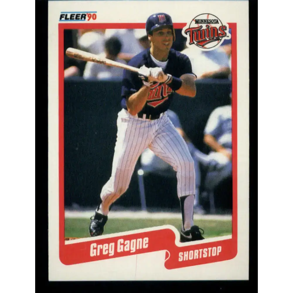 1990 Fleer #374 Greg Gagne NM-MT Minnesota Twins Baseball Card - Baseball Card Single