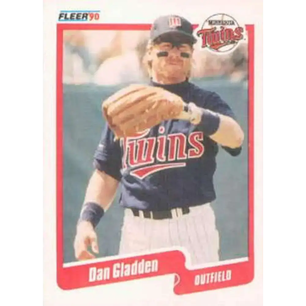 1990 Fleer #375 Dan Gladden NM-MT Minnesota Twins Baseball Card - Baseball Card Single