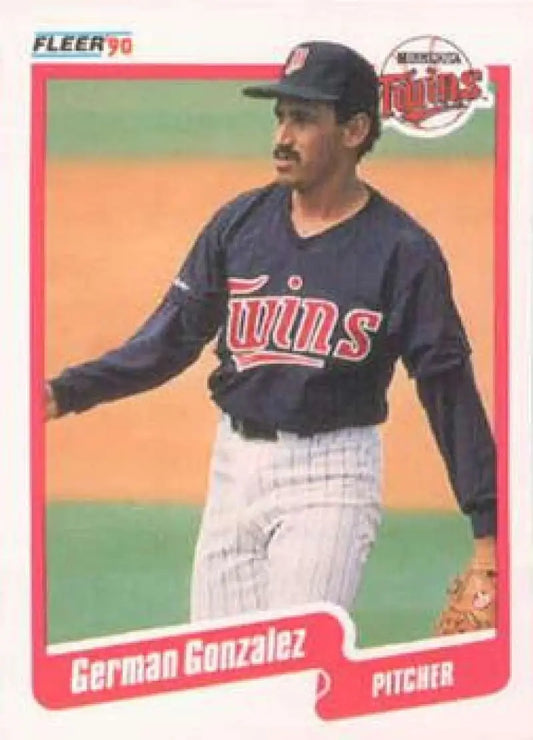 1990 Fleer #376 German Gonzalez NM-MT Minnesota Twins Baseball Card - Baseball Card Single