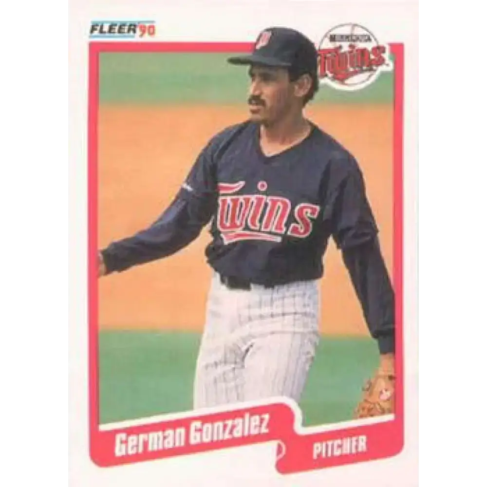 1990 Fleer #376 German Gonzalez UER NM-MT Minnesota Twins Baseball Card - Baseball Card Single