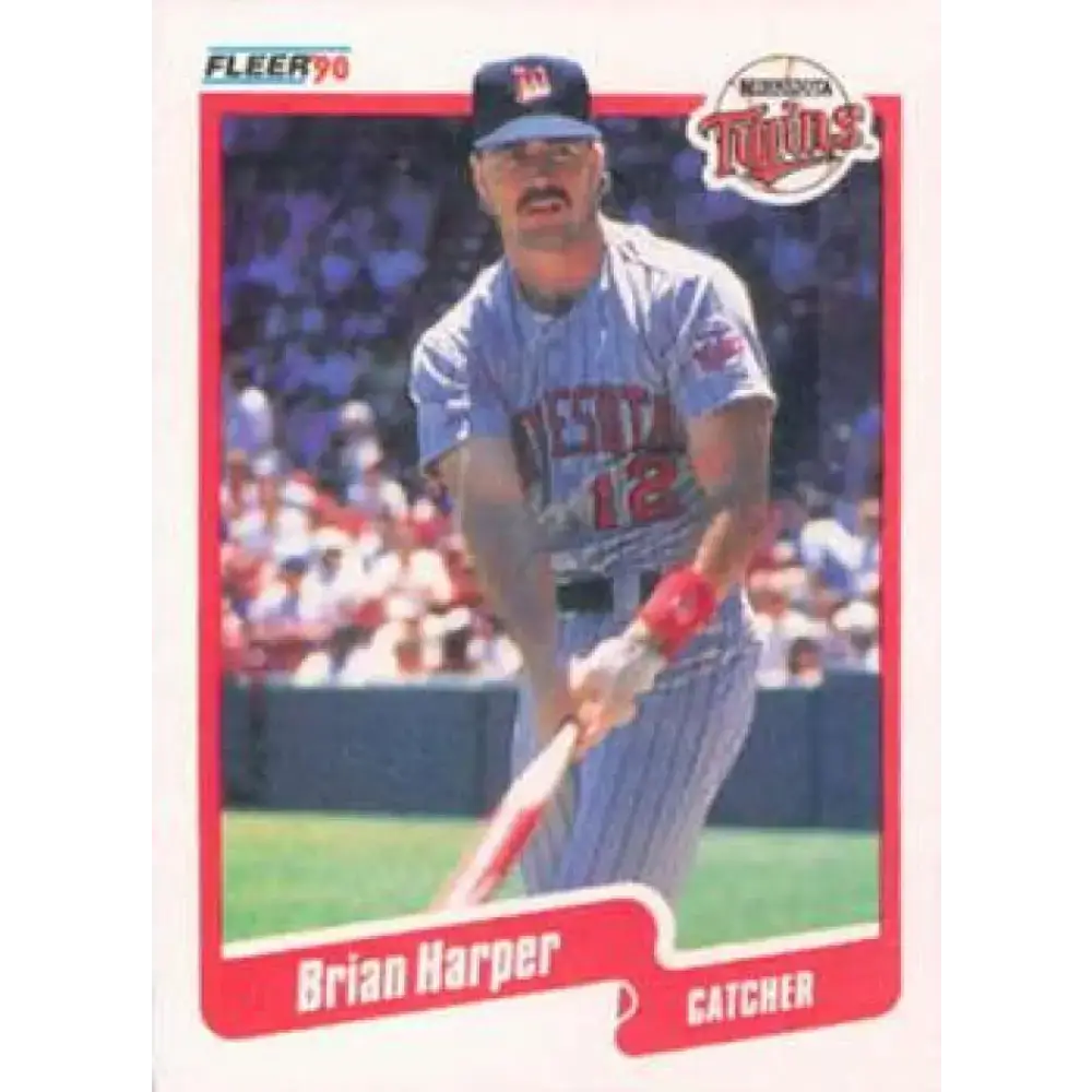 1990 Fleer #377 Brian Harper NM-MT Minnesota Twins Baseball Card - Baseball Card Single