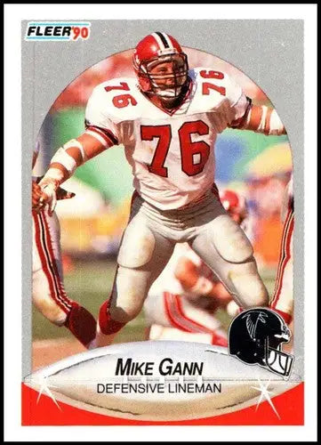 Original gloss 1990 Fleer Mike Gann football card featuring Falcons by Simply Sandoval