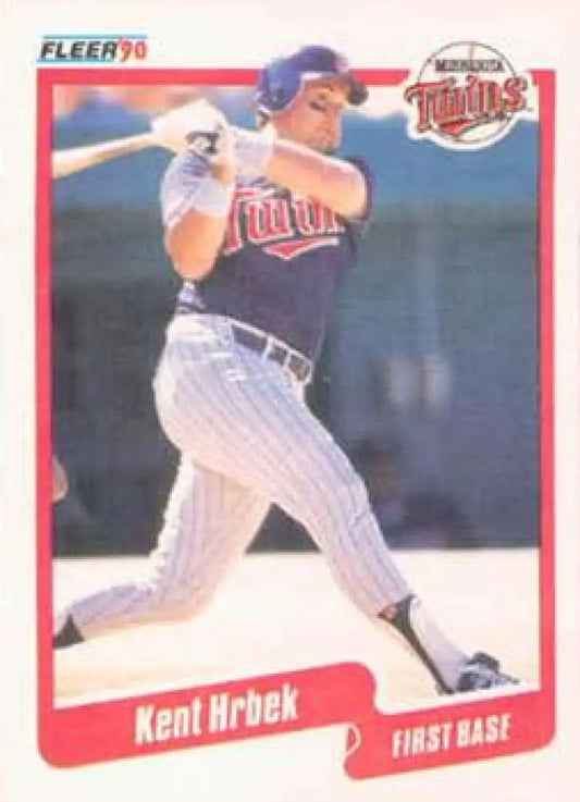 1990 Fleer #378 Kent Hrbek NM-MT Minnesota Twins Baseball Card - Baseball Card Single