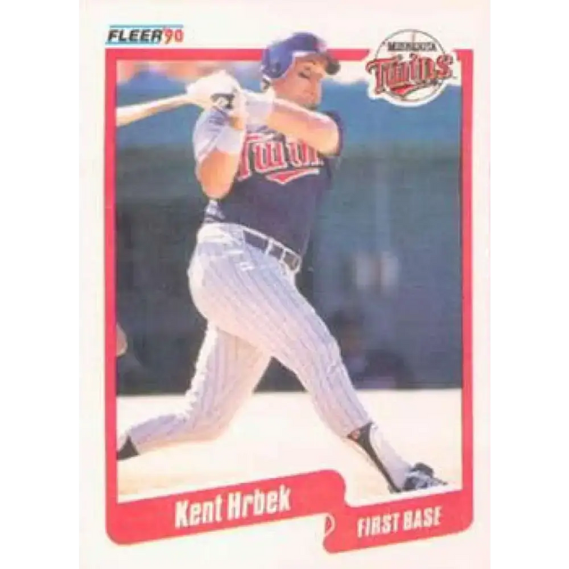 1990 Fleer #378 Kent Hrbek NM-MT Minnesota Twins Baseball Card - Baseball Card Single