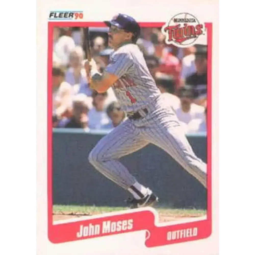 1990 Fleer #381 John Moses NM-MT Minnesota Twins Baseball Card - Baseball Card Single