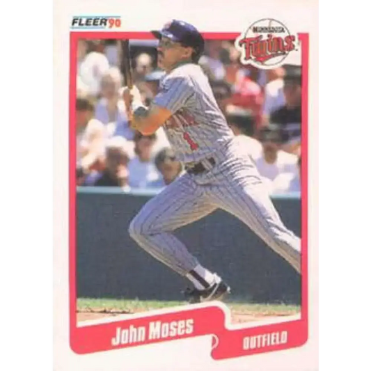 1990 Fleer #381 John Moses NM-MT Minnesota Twins Baseball Card - Baseball Card Single