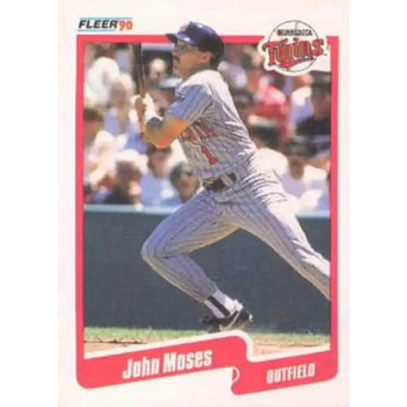 1990 Fleer #381 John Moses NM-MT Minnesota Twins Baseball Card - Baseball Card Single