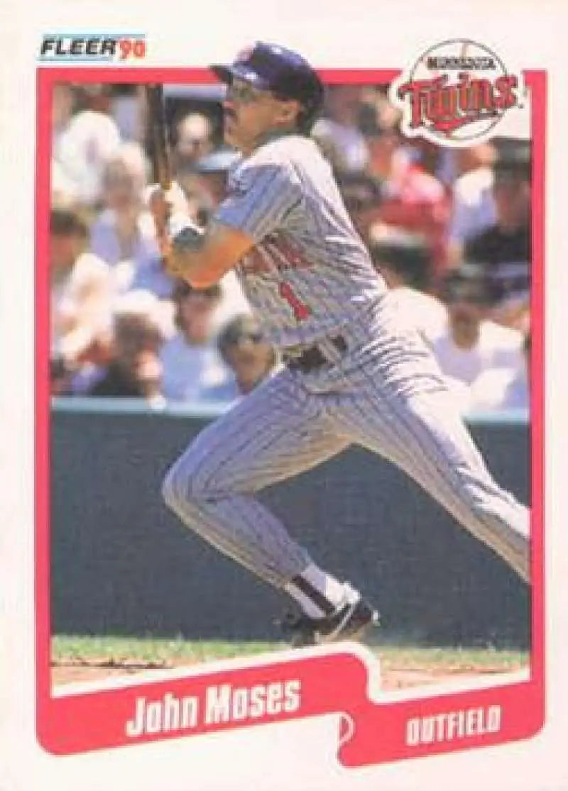 1990 Fleer #381 John Moses NM-MT Minnesota Twins Baseball Card - Baseball Card Single