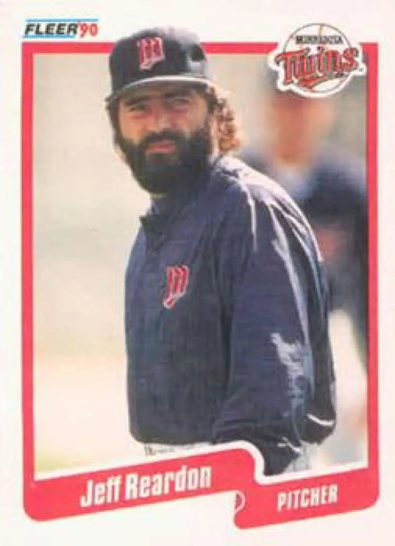 1990 Fleer #385 Jeff Reardon NM-MT Minnesota Twins Baseball Card - Baseball Card Single