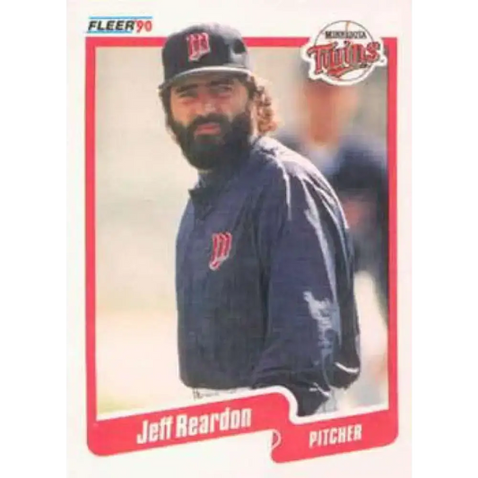 1990 Fleer #385 Jeff Reardon NM-MT Minnesota Twins Baseball Card - Baseball Card Single