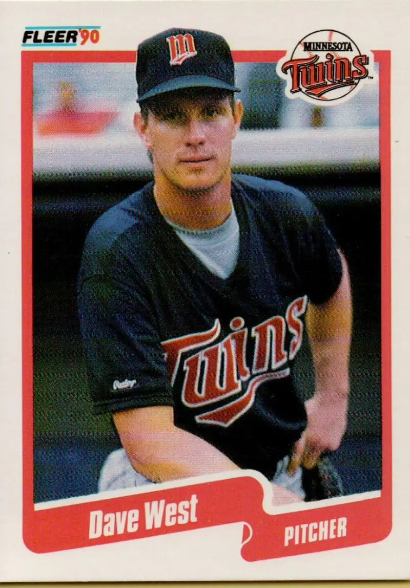 1990 Fleer #388 David West NM-MT Minnesota Twins Baseball Card - Baseball Card Single
