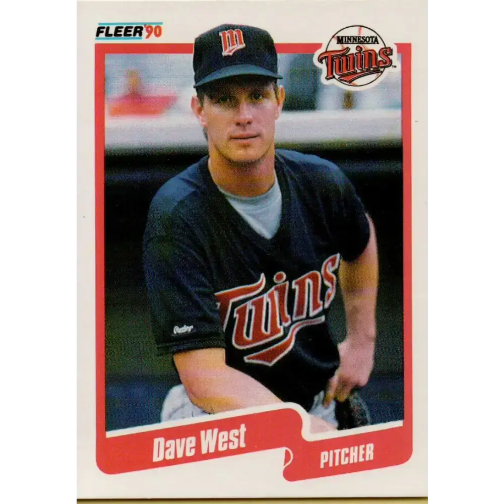 1990 Fleer #388 David West NM-MT Minnesota Twins Baseball Card - Baseball Card Single