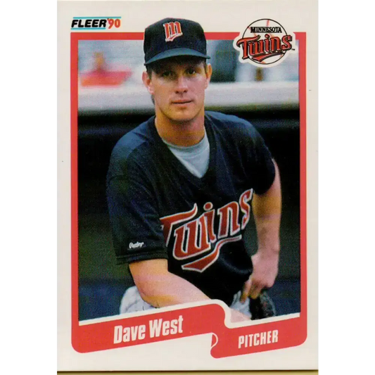 1990 Fleer #388 David West NM-MT Minnesota Twins Baseball Card - Baseball Card Single