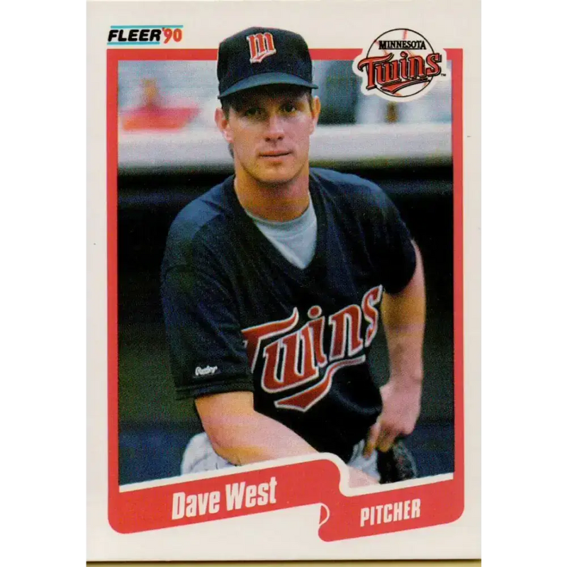 1990 Fleer #388 David West NM-MT Minnesota Twins Baseball Card - Baseball Card Single
