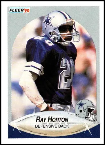 Original gloss 1990 Fleer Ray Horton Cowboys football trading card displayed in Simply Sandoval sports cards collection