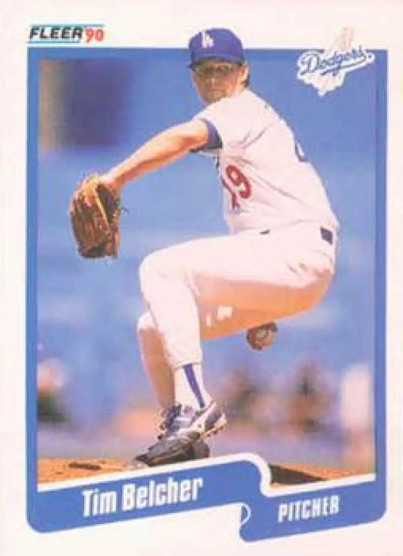 1990 Fleer #389 Tim Belcher NM-MT Los Angeles Dodgers Baseball Card - Baseball Card Single