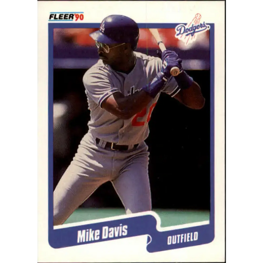 1990 Fleer #391 Mike Davis NM-MT Los Angeles Dodgers Baseball Card - Baseball Card Single