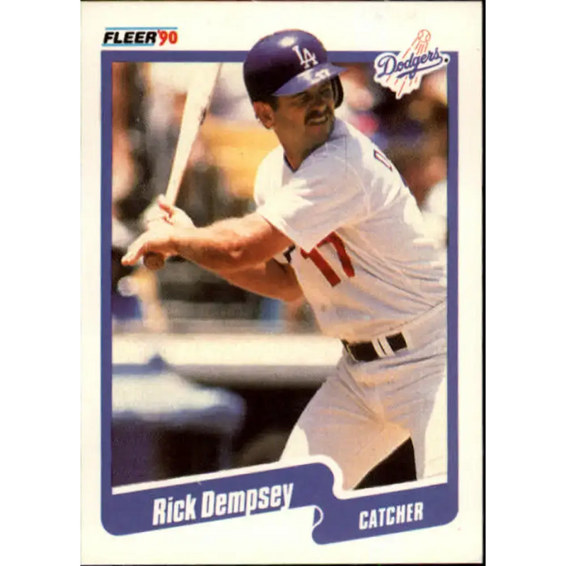 1990 Fleer #392 Rick Dempsey NM-MT Los Angeles Dodgers Baseball Card - Baseball Card Single