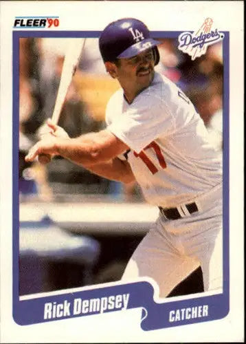 1990 Fleer #392 Rick Dempsey NM Near Mint Dodgers ID:13162 - Baseball Card Single