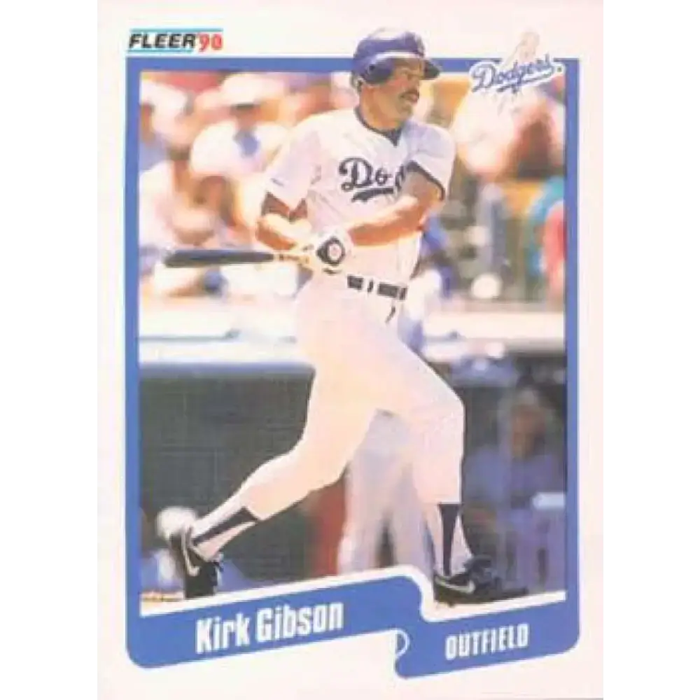 1990 Fleer #393 Kirk Gibson NM-MT Los Angeles Dodgers Baseball Card - Baseball Card Single