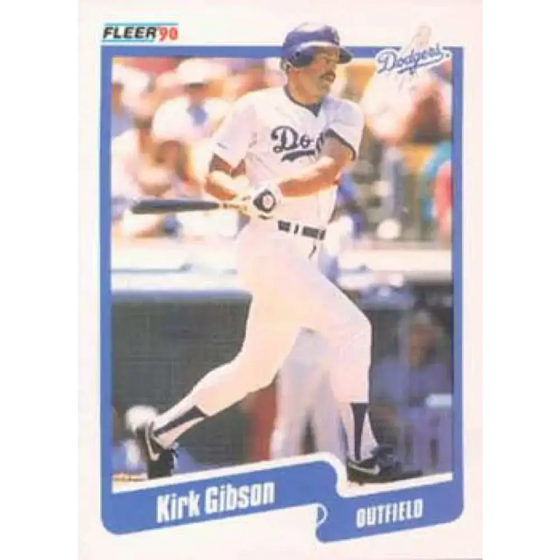 1990 Fleer #393 Kirk Gibson NM-MT Los Angeles Dodgers Baseball Card - Baseball Card Single