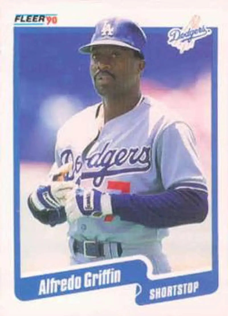1990 Fleer #395 Alfredo Griffin NM-MT Los Angeles Dodgers Baseball Card - Baseball Card Single