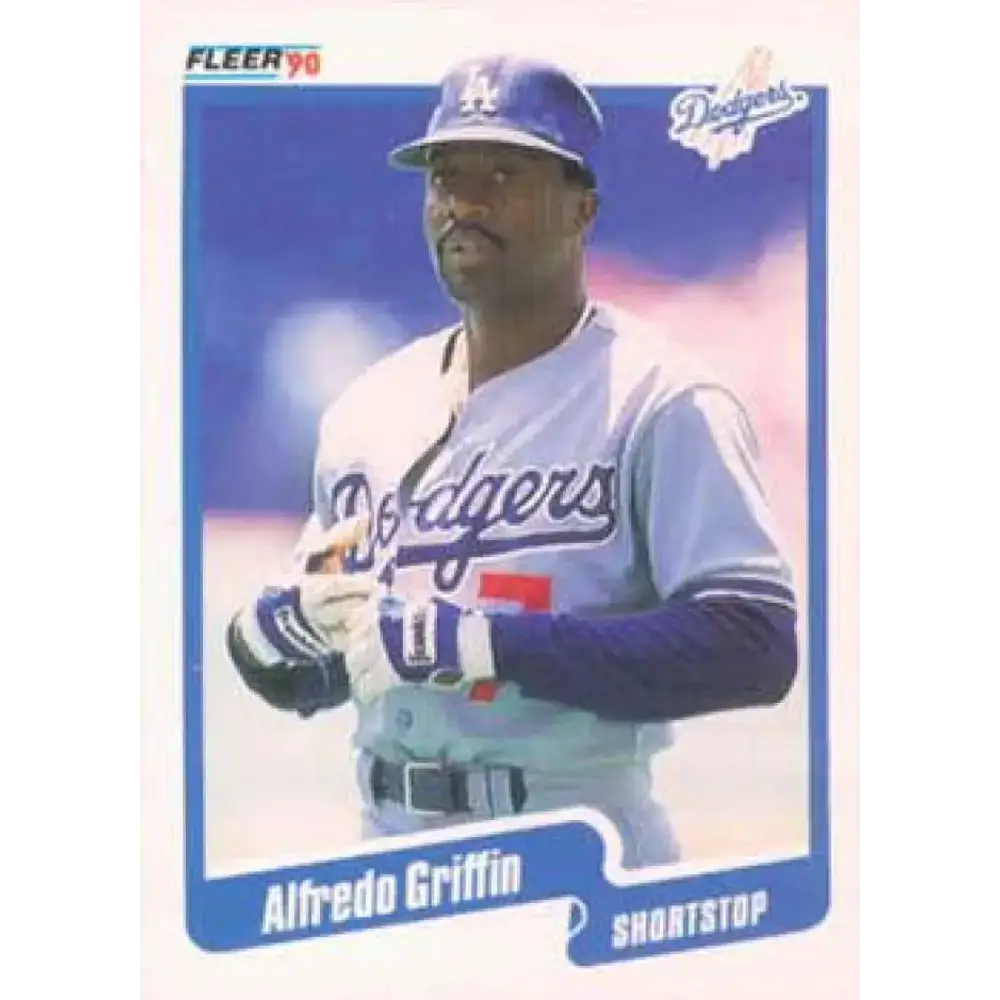 1990 Fleer #395 Alfredo Griffin NM-MT Los Angeles Dodgers Baseball Card - Baseball Card Single
