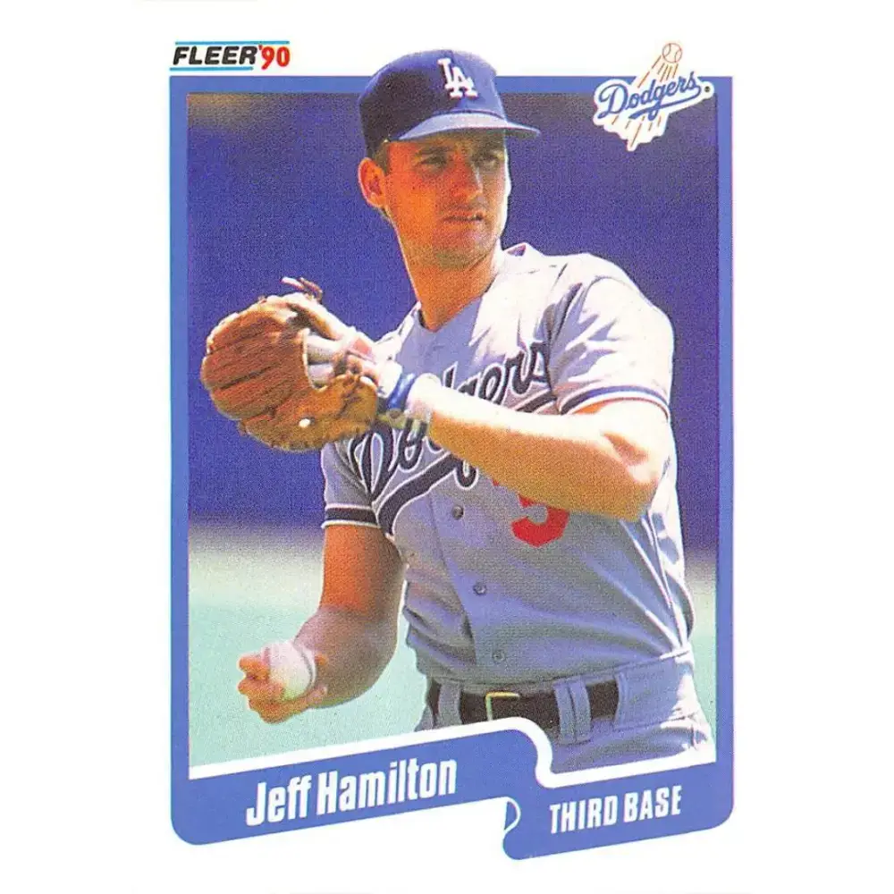1990 Fleer #396 Jeff Hamilton NM-MT Los Angeles Dodgers Baseball Card - Baseball Card Single