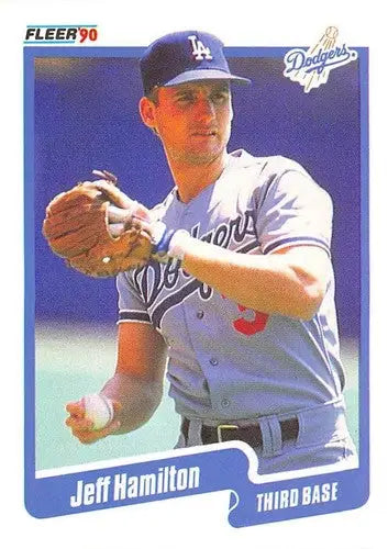 1990 Fleer #396 Jeff Hamilton NM Near Mint Dodgers ID:13152 - Baseball Card Single