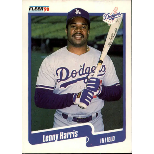 1990 Fleer #397 Lenny Harris NM-MT Los Angeles Dodgers Baseball Card - Baseball Card Single