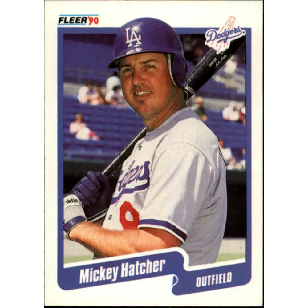 1990 Fleer #398 Mickey Hatcher NM-MT Los Angeles Dodgers Baseball Card - Baseball Card Single