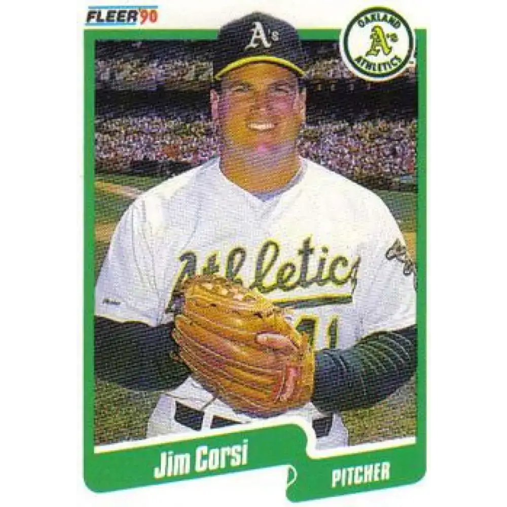 1990 Fleer #4 Jim Corsi NM-MT Oakland Athletics Baseball Card - Baseball Card Single