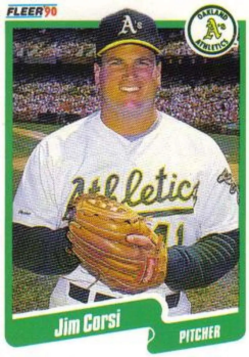1990 Fleer #4 Jim Corsi NM-MT Oakland Athletics Baseball Card - Baseball Card Single