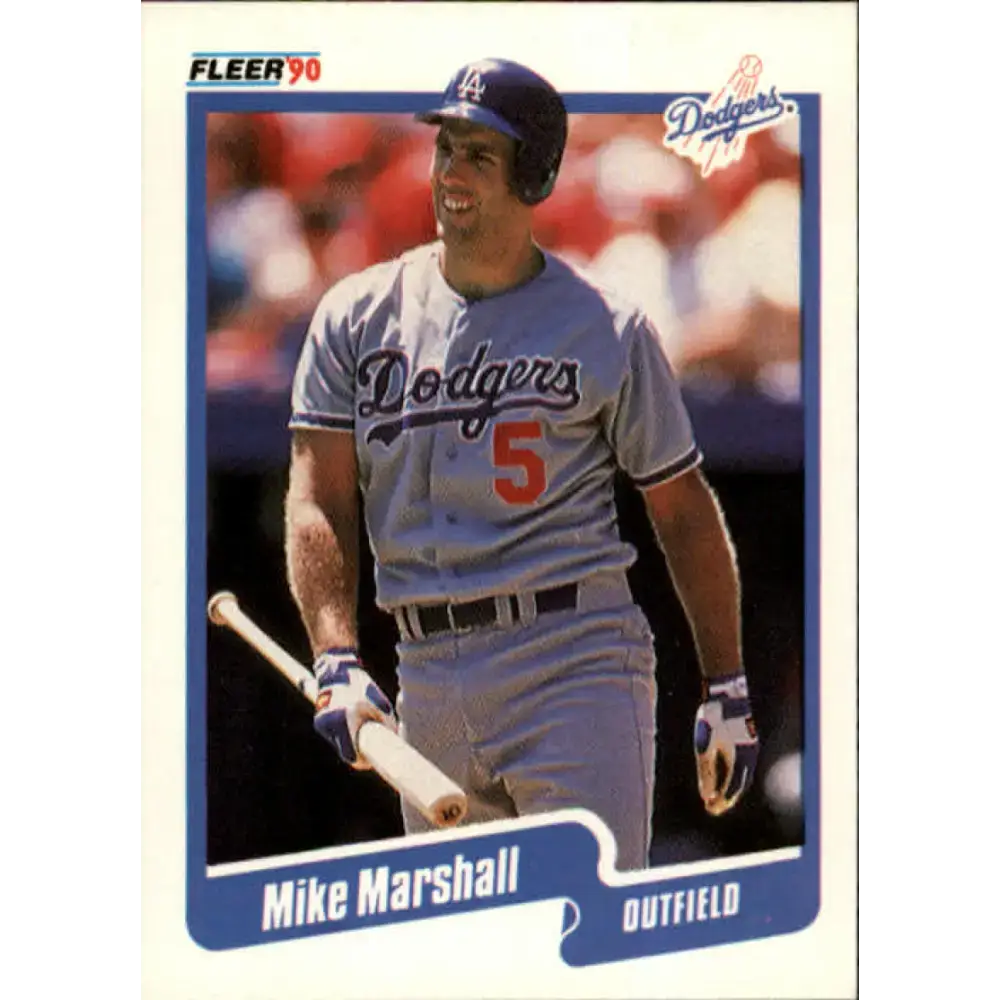 1990 Fleer #401 Mike Marshall NM-MT Los Angeles Dodgers Baseball Card - Baseball Card Single