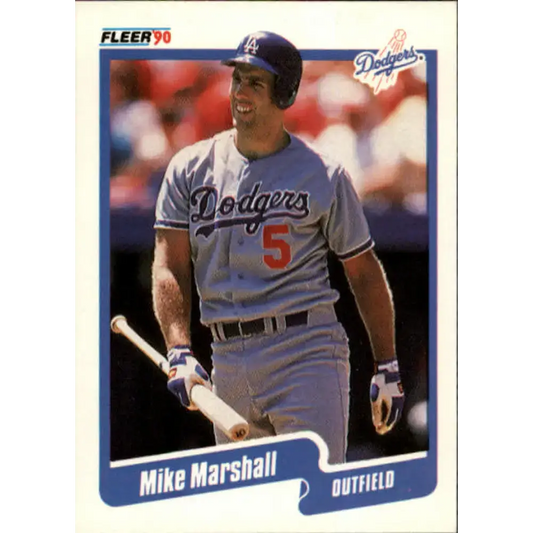 1990 Fleer #401 Mike Marshall NM-MT Los Angeles Dodgers Baseball Card - Baseball Card Single