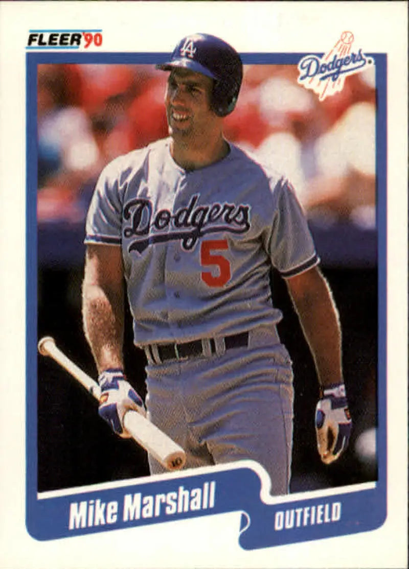 1990 Fleer #401 Mike Marshall NM-MT Los Angeles Dodgers Baseball Card - Baseball Card Single
