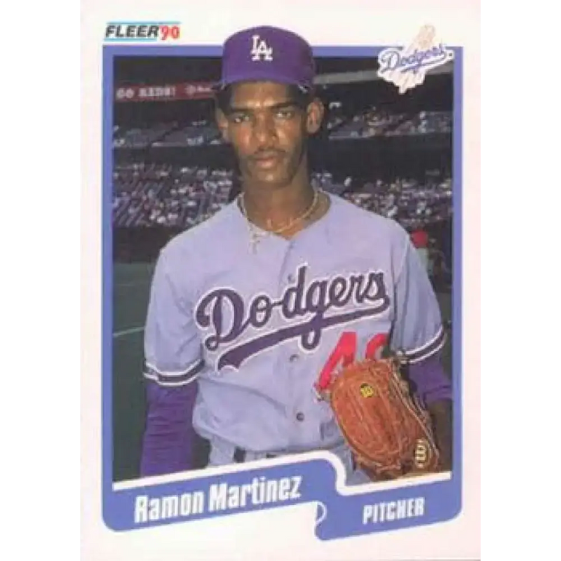 1990 Fleer #402 Ramon Martinez NM-MT Los Angeles Dodgers Baseball Card - Baseball Card Single