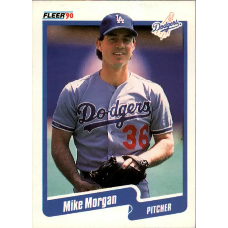 1990 Fleer #403 Mike Morgan NM-MT Los Angeles Dodgers Baseball Card - Baseball Card Single